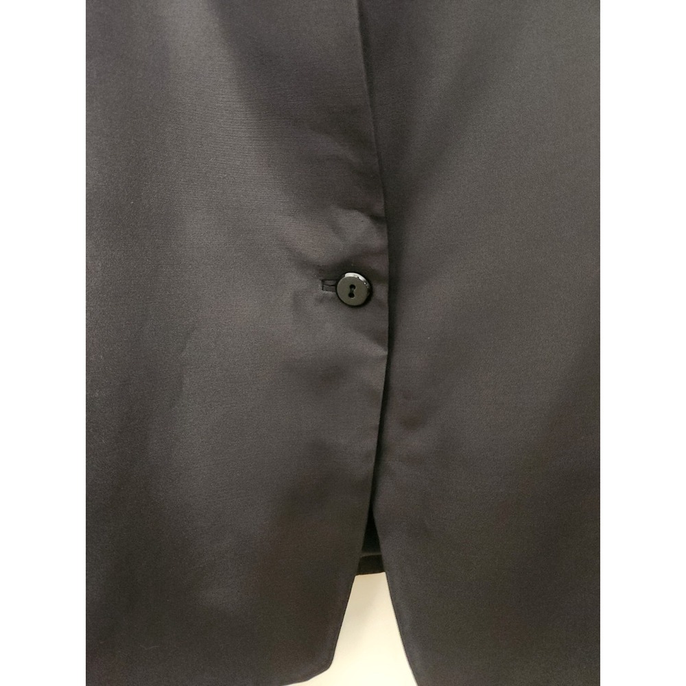 Dana‎ Buchman Silk Wool Blazer Jacket Black Single Breasted One Button Lined Lrg - Picture 4 of 13